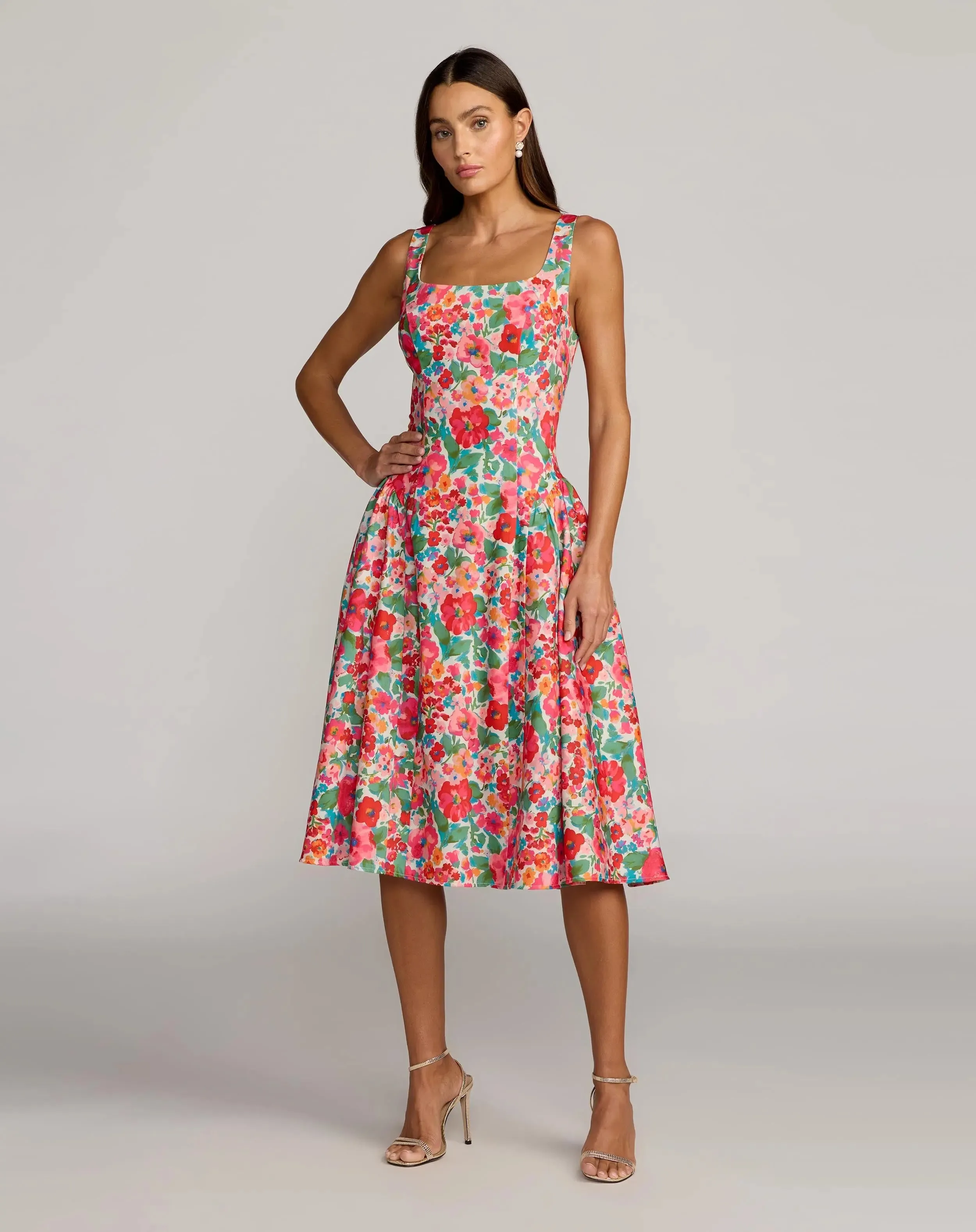 Sleeveless Floral A-Line Midi Dress sold by Mac Duggal product image thumbnail 2
