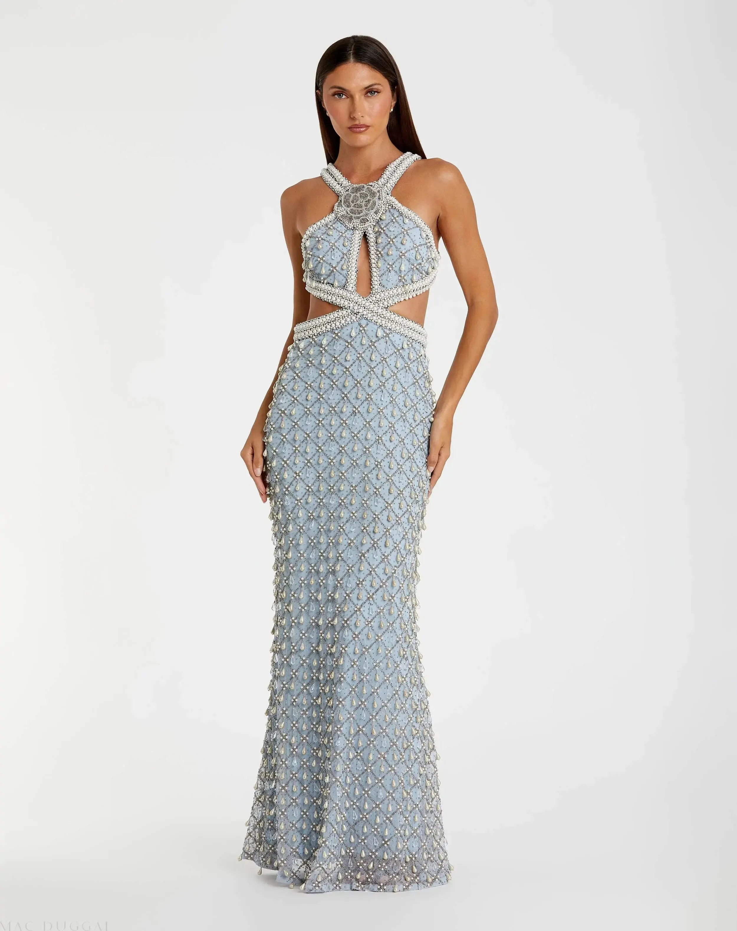 Pearl Embellished Open Back Gown sold by Mac Duggal product image thumbnail 3