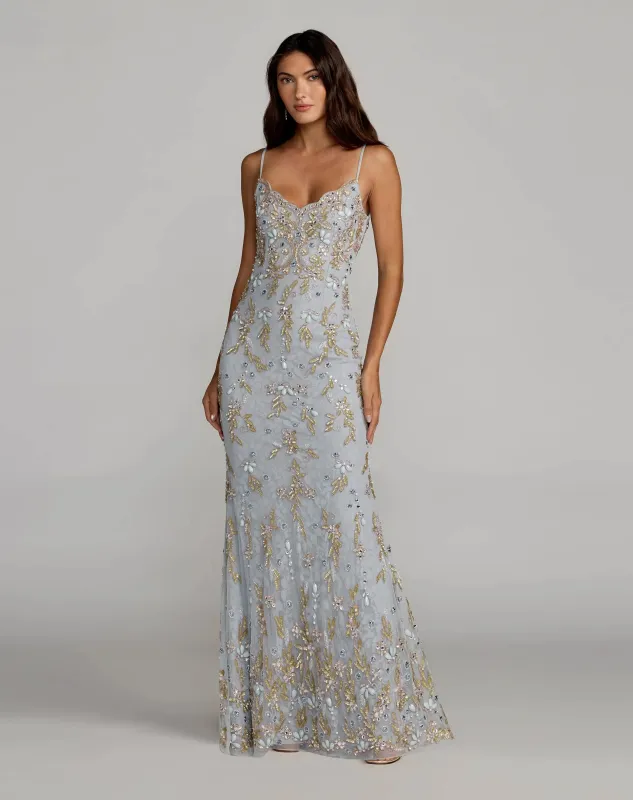 Embellished Lace Sleeveless Gown made by Mac Duggal