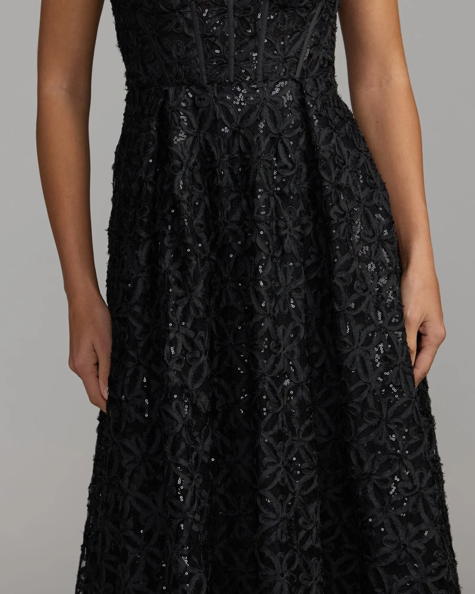 Black Embellished Corset A Line Gown sold by Mac Duggal product image thumbnail 2