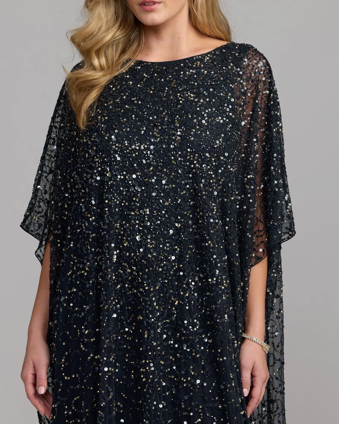 Navy Sequin Embellished Kaftan Gown sold by Mac Duggal product image thumbnail 2