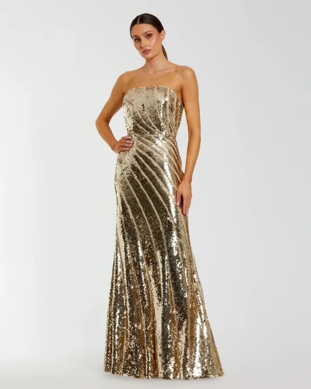 Strapless Sequin Trumpet Gown made by Mac Duggal