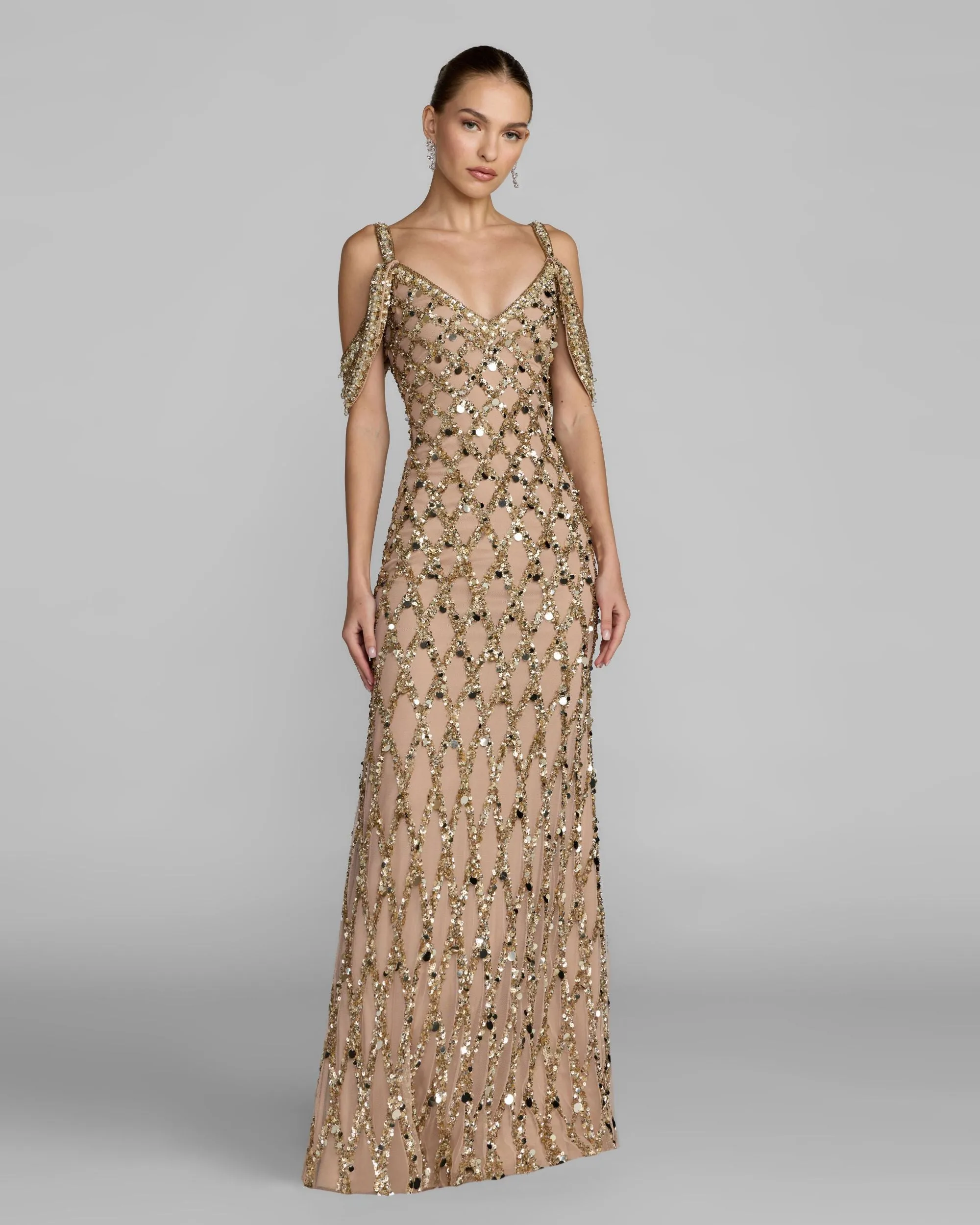 Sequin Embellished V-Neck Gown sold by Mac Duggal product image thumbnail 2