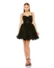 Black Beaded Strap Bustier Sequin Mini Dress sold by Mac Duggal