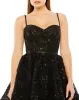 Black Beaded Strap Bustier Sequin Mini Dress sold by Mac Duggal