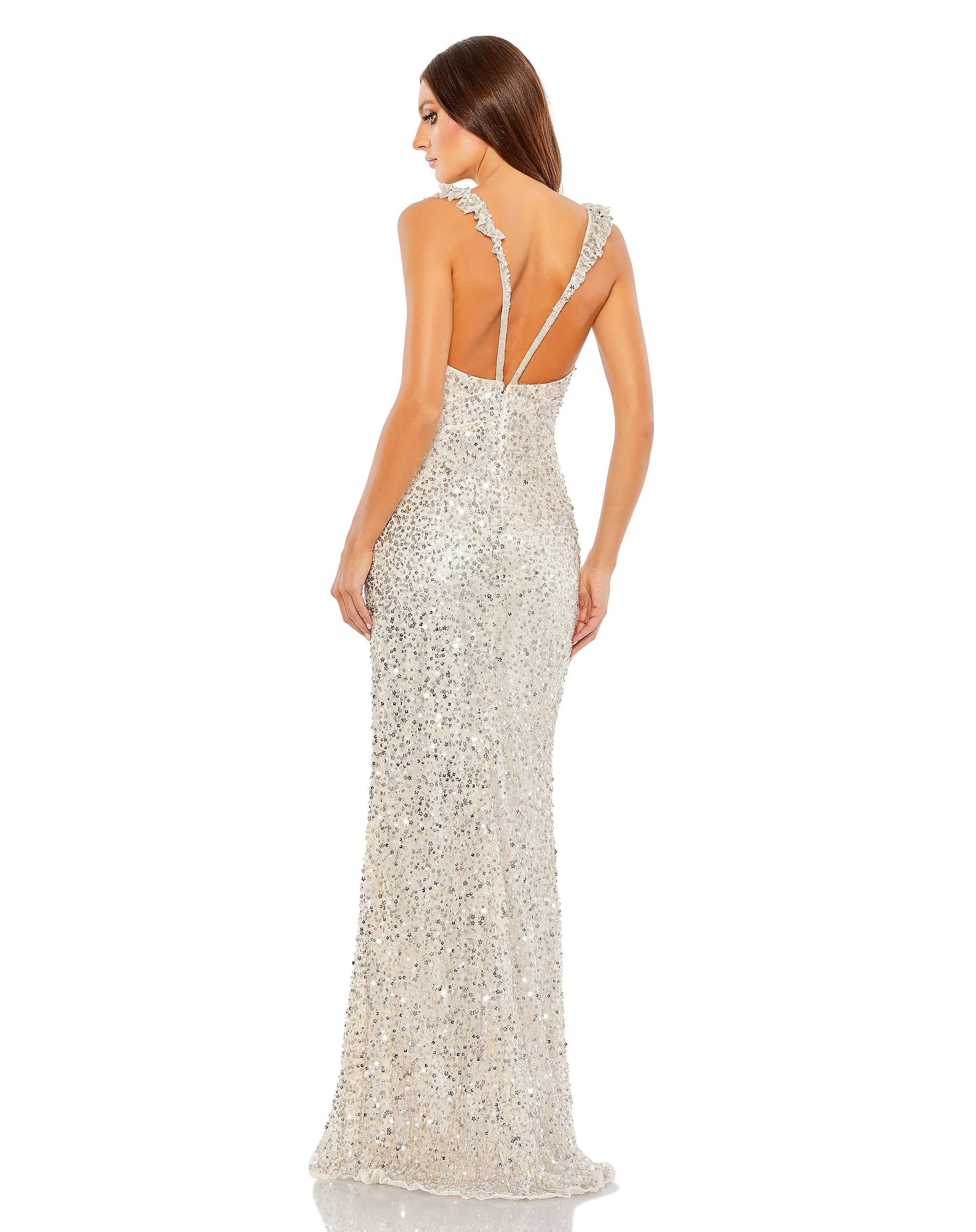 Embellished Ruffle Strap Trumpet Gown sold by Mac Duggal product image thumbnail 3