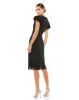 Flounce Sleeve Beaded Midi Dress sold by Mac Duggal