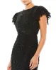 Flounce Sleeve Beaded Midi Dress sold by Mac Duggal