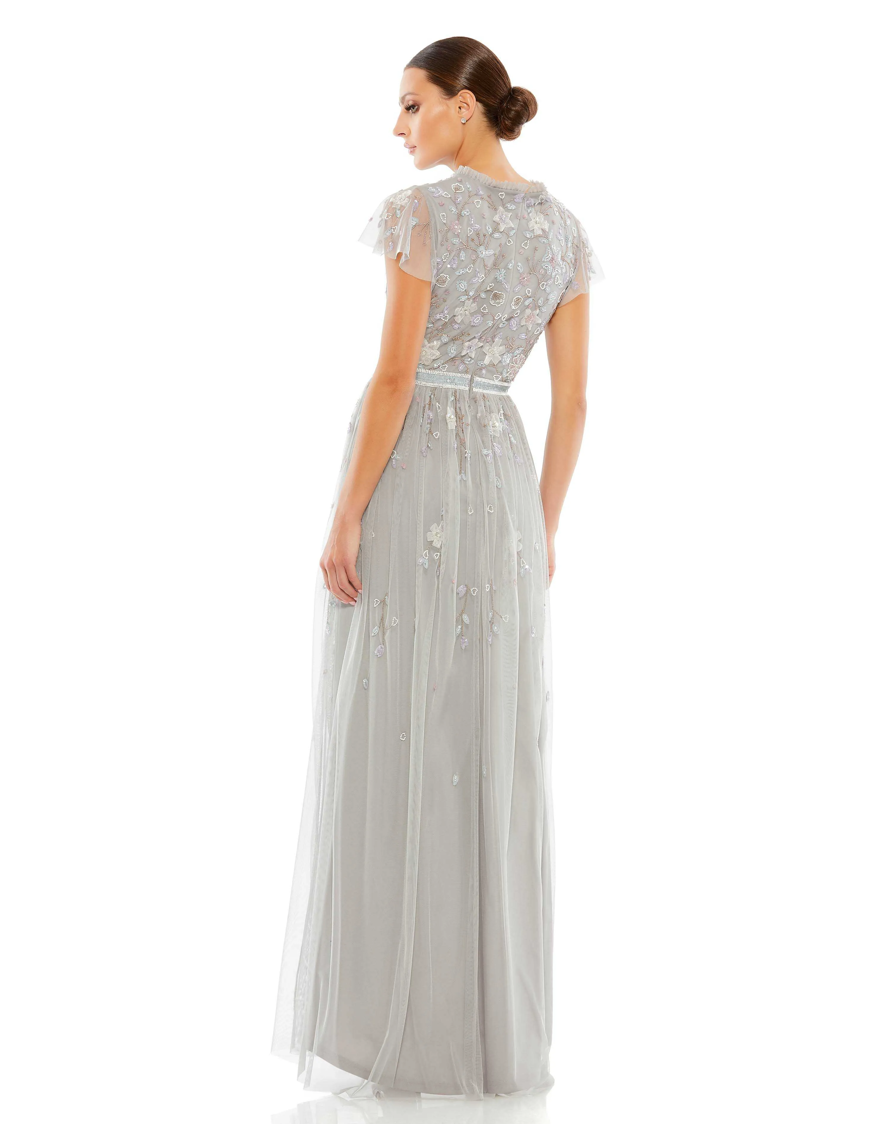 Embellished Asymmetrical Wrap Bodice Cap Sleeve Gown sold by Mac Duggal product image thumbnail 3