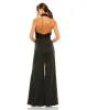 White Sequined Cross Neck Halter Jumpsuit sold by Mac Duggal