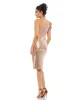 Pink Sequined Flutter One Shoulder Fitted Midi Dress sold by Mac Duggal