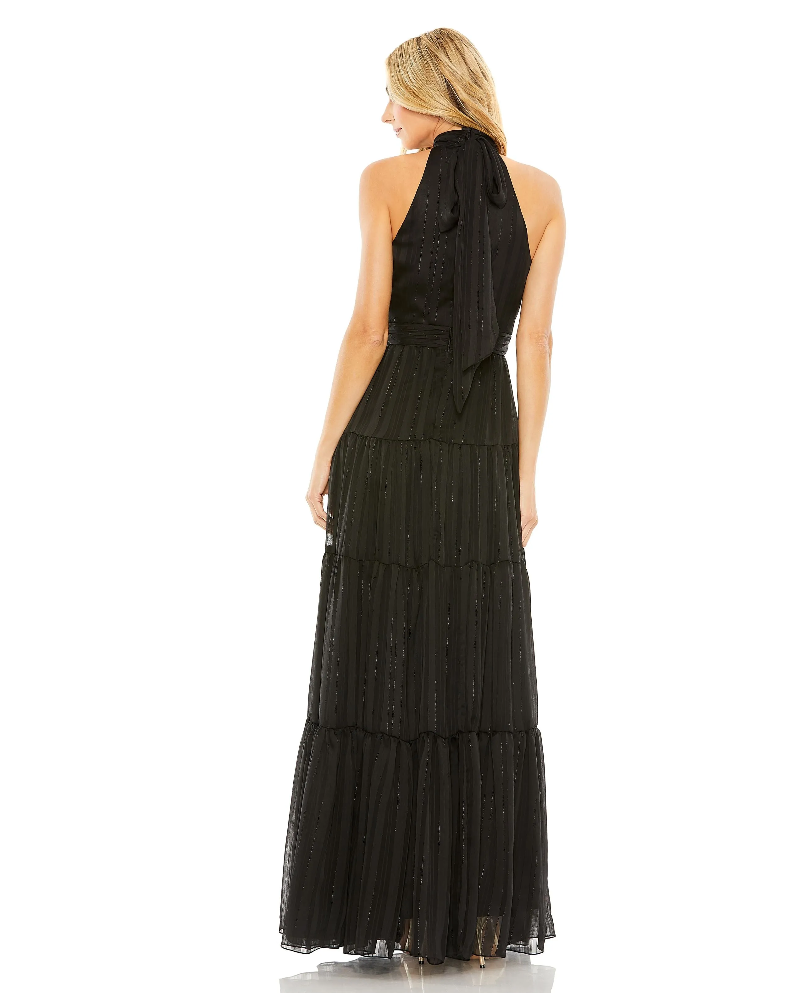 Black Tie Halter Neck Tiered Gown sold by Mac Duggal product image thumbnail 2