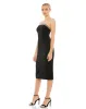 Black Jeweled Strapless Fitted Midi Dress sold by Mac Duggal
