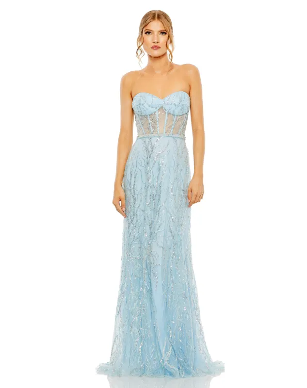 Strapless Corset Sequin Detailed Gown | Sample | Sz. 2 sold by Mac Duggal