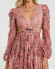 Long Sleeve V-neck Cut Out Mini Dress sold by Mac Duggal