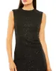 Black Shift Dress with Feather Trim sold by Mac Duggal