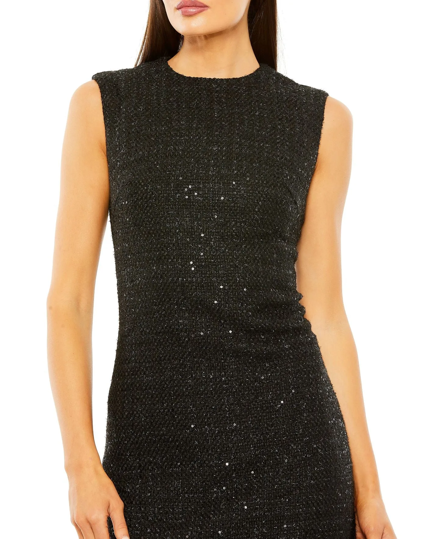 Black Shift Dress with Feather Trim sold by Mac Duggal product image thumbnail 2