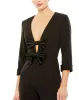 Black Long Sleeve Bow Detail Wide Leg Jumpsuit sold by Mac Duggal