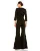 Black Long Sleeve Bow Detail Wide Leg Jumpsuit sold by Mac Duggal