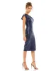 One Shoulder Ruffled Sequined Midi Dress sold by Mac Duggal
