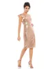 One Shoulder Ruffled Sequined Midi Dress sold by Mac Duggal