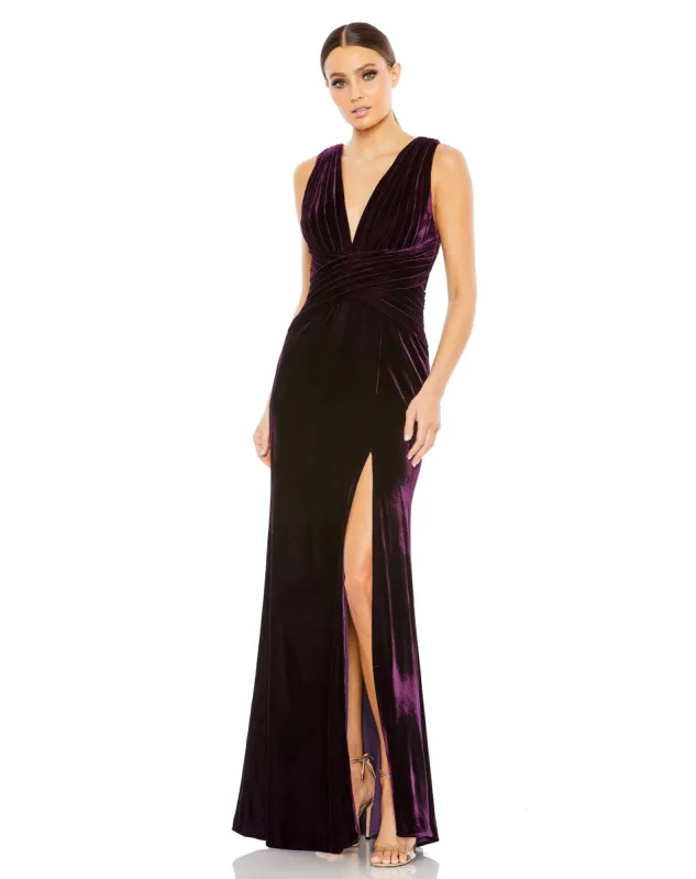 Velvet Pleated Sleeveless Jersey Gown sold by Mac Duggal