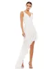 Black Asymmetrical Ruffled V-Neck Chiffon Dress sold by Mac Duggal
