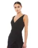 Black Asymmetrical Ruffled V-Neck Chiffon Dress sold by Mac Duggal