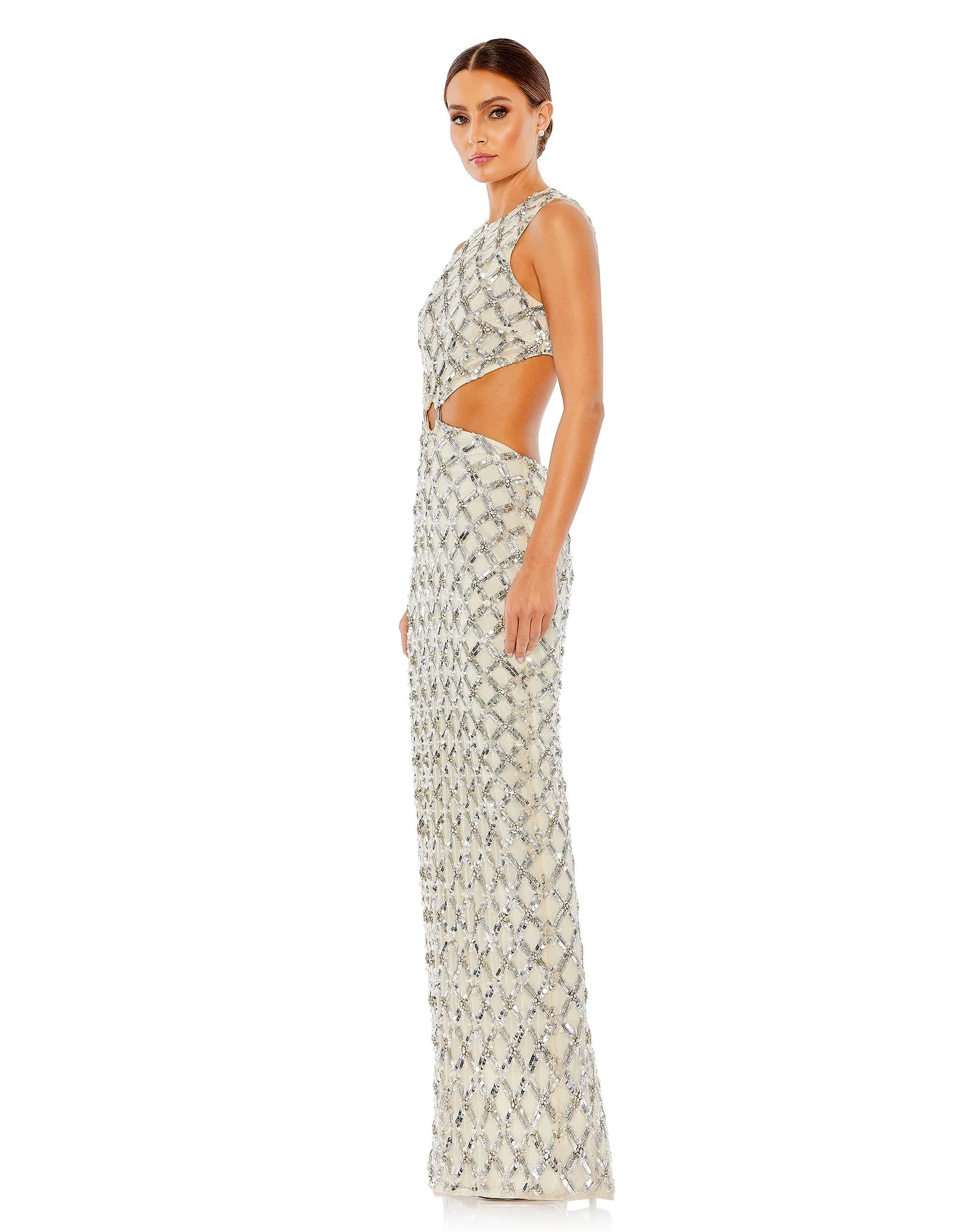 Embellished High Neck Cut Out Gown sold by Mac Duggal product image thumbnail 4