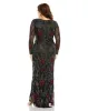 Black High Neck Beaded Embellished Gown sold by Mac Duggal