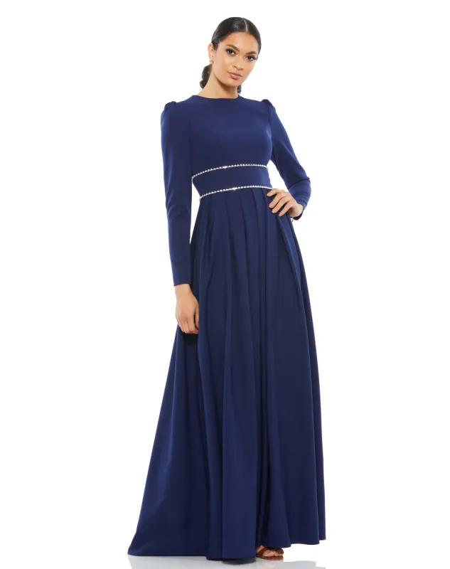 A-Line Rhinestone Waist Evening Gown sold by Mac Duggal
