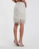 White Pearl Beaded Mini Skirt sold by Mac Duggal