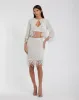 White Pearl Beaded Mini Skirt sold by Mac Duggal