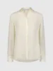 The Bentley White Long Sleeve Button Up Georgette Blouse - FINAL SALE sold by Mac Duggal