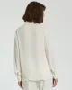The Bentley White Long Sleeve Button Up Georgette Blouse - FINAL SALE sold by Mac Duggal