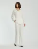 The Bentley White Long Sleeve Button Up Georgette Blouse - FINAL SALE sold by Mac Duggal