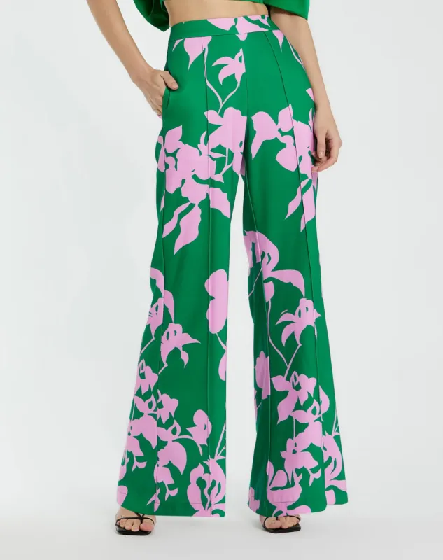 Printed High Waisted Wide Leg Trouser Pant sold by Mac Duggal