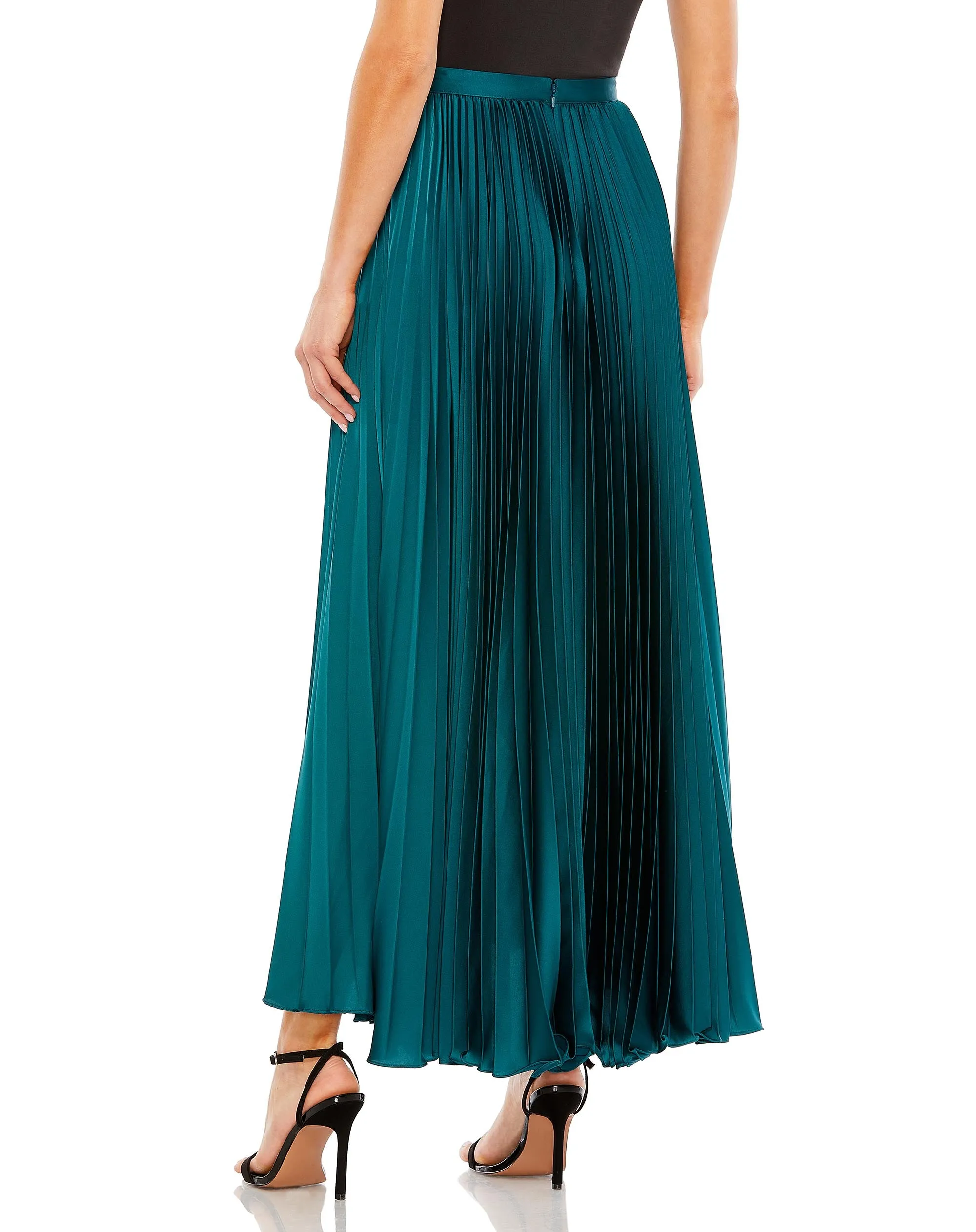 Blue Pleated Satin Maxi Skirt sold by Mac Duggal product image thumbnail 2