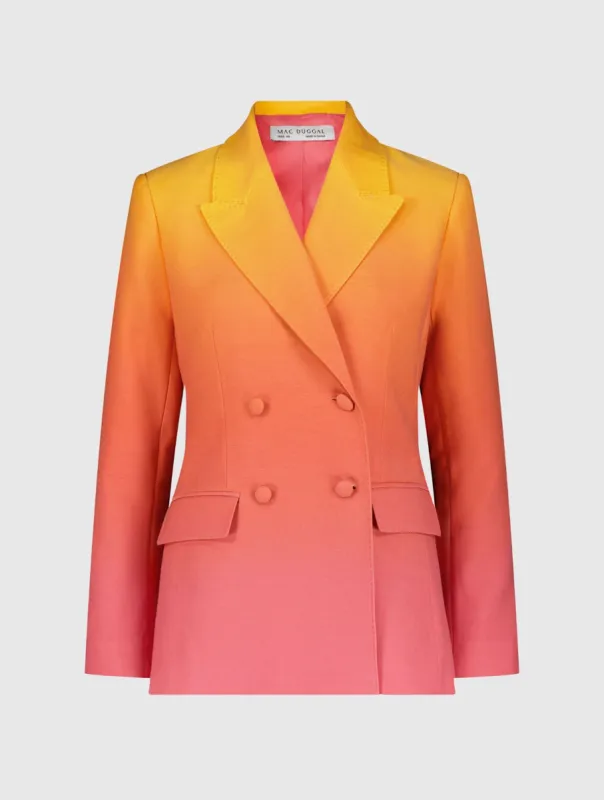 Double Breasted Crepe Sunset Ombre Blazer - FINAL SALE sold by Mac Duggal