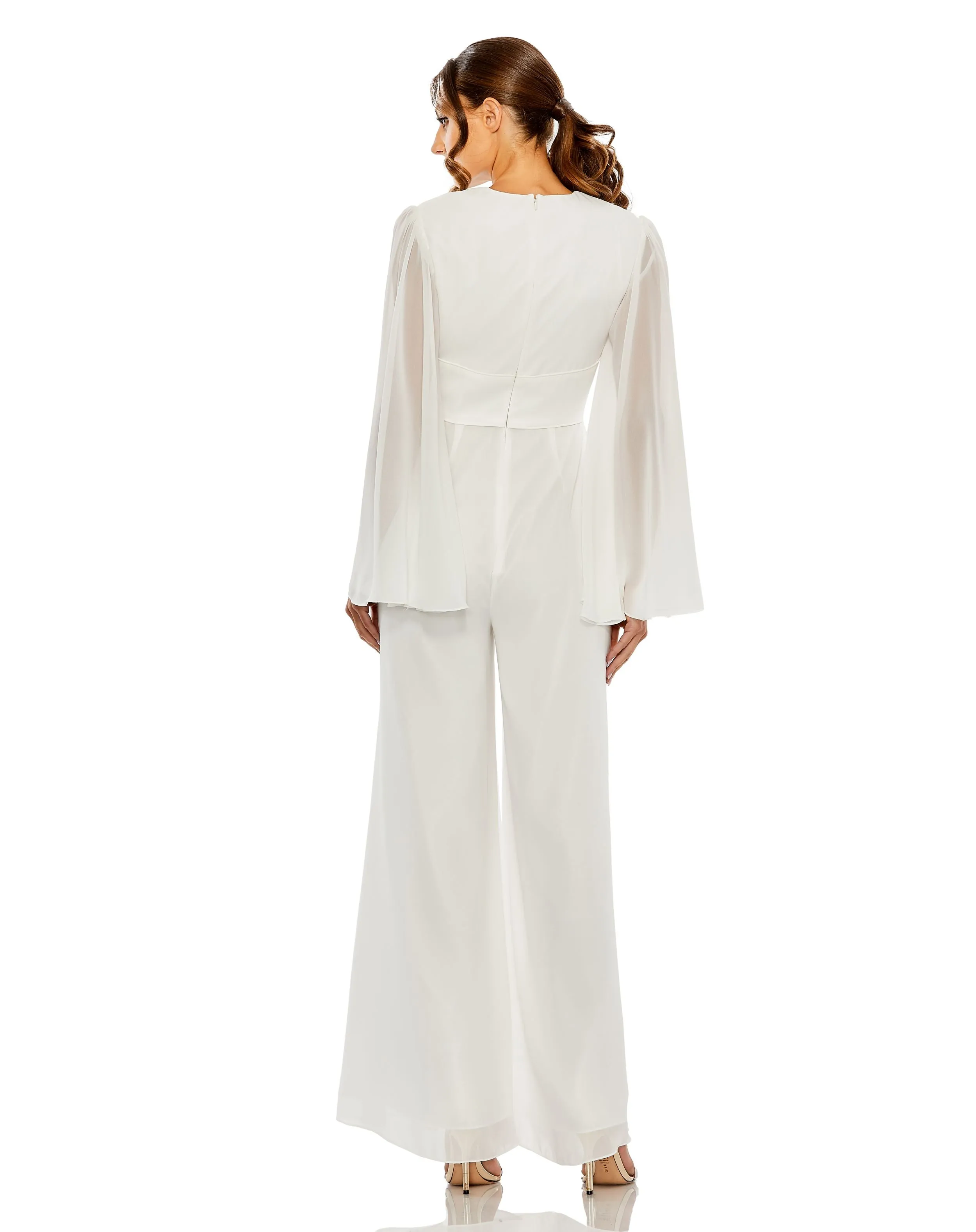 Keyhole Bell Sleeve Wide Leg Jumpsuit | Sample | Sz. 2 sold by Mac Duggal product image thumbnail 2