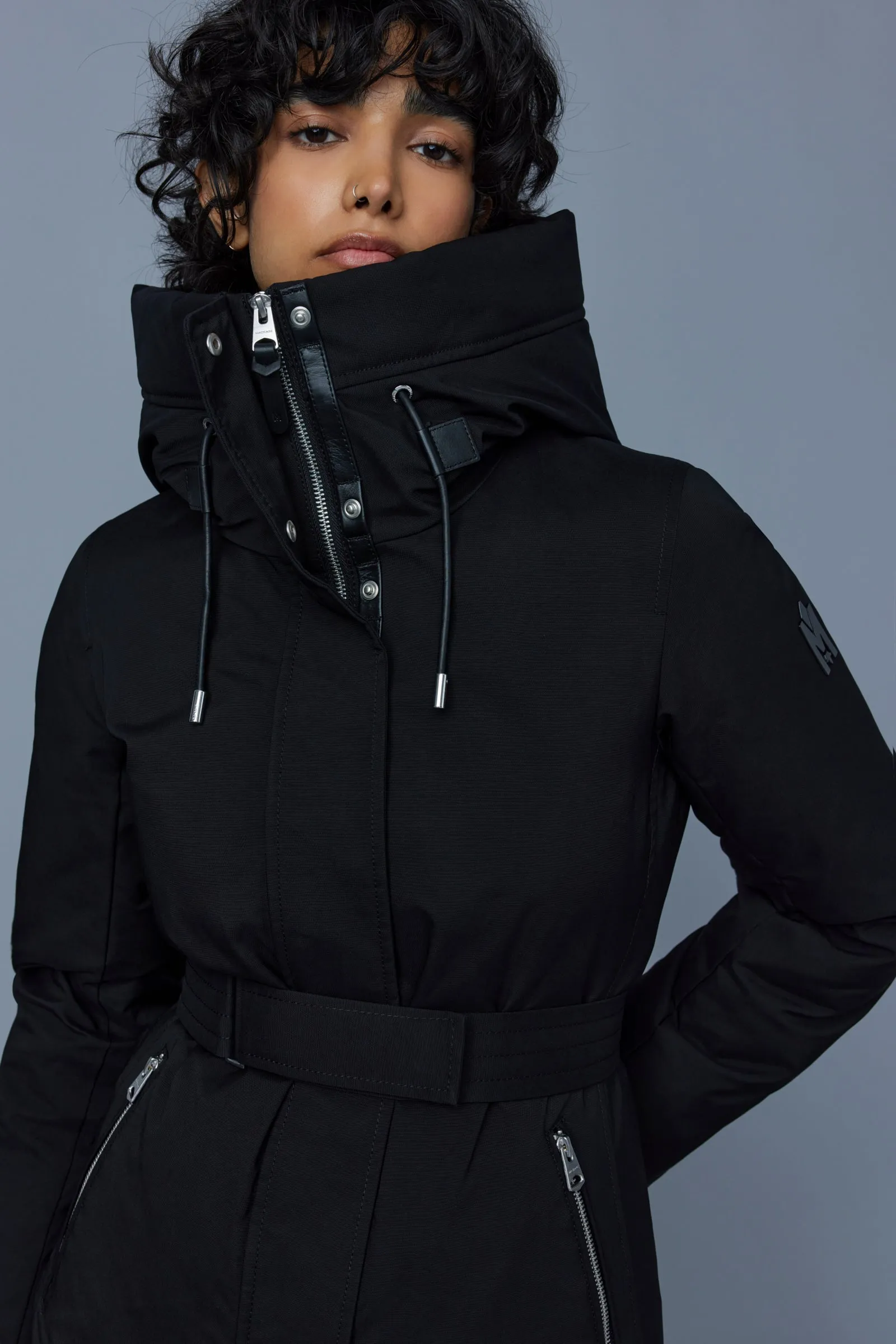 MACKAGE｜DOWN JACKETS ( JENI-NF (BLACK)) Jeni, 2-in-1 down parka with removable bib and natural fur