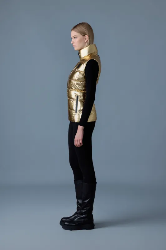 GANNI Shiny Quilt Vest - Spaghnum | Parallel