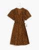 Flutter-Sleeve Wrap Mini Dress in Painted Leopard sold by Madewell