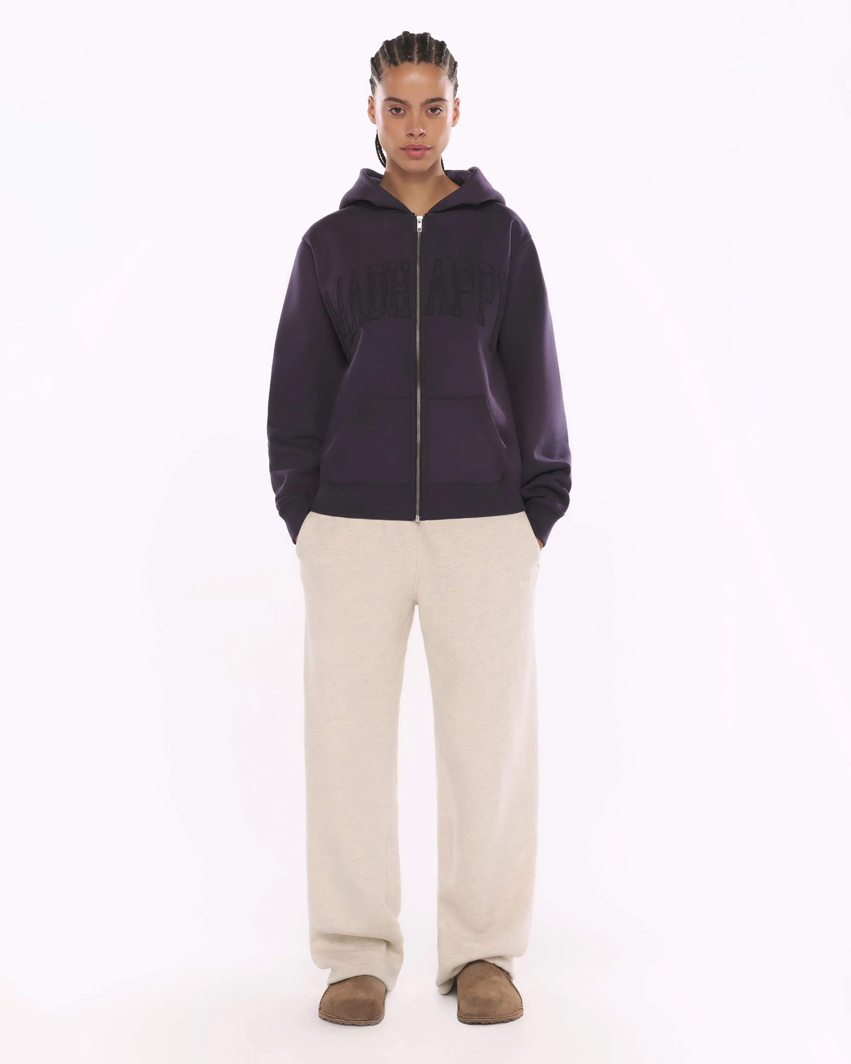 Appliqué Fleece Zip Up Hoodie sold by Madhappy product image thumbnail 3