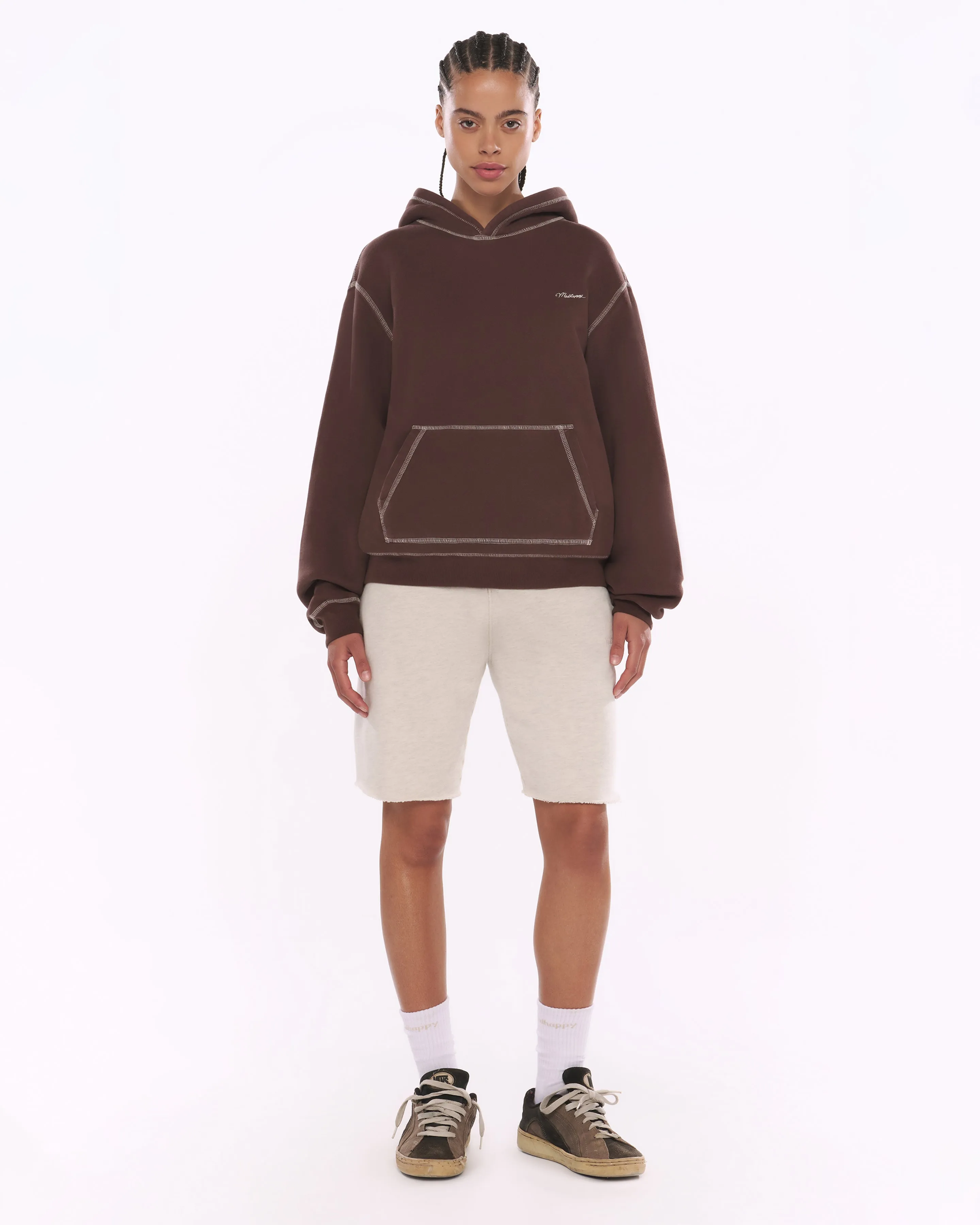 Contrast Stitch Fleece Hoodie sold by Madhappy product image thumbnail 3