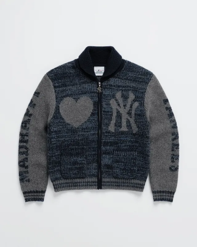 Yankees Full Zip Shawl Sweater sold by Madhappy