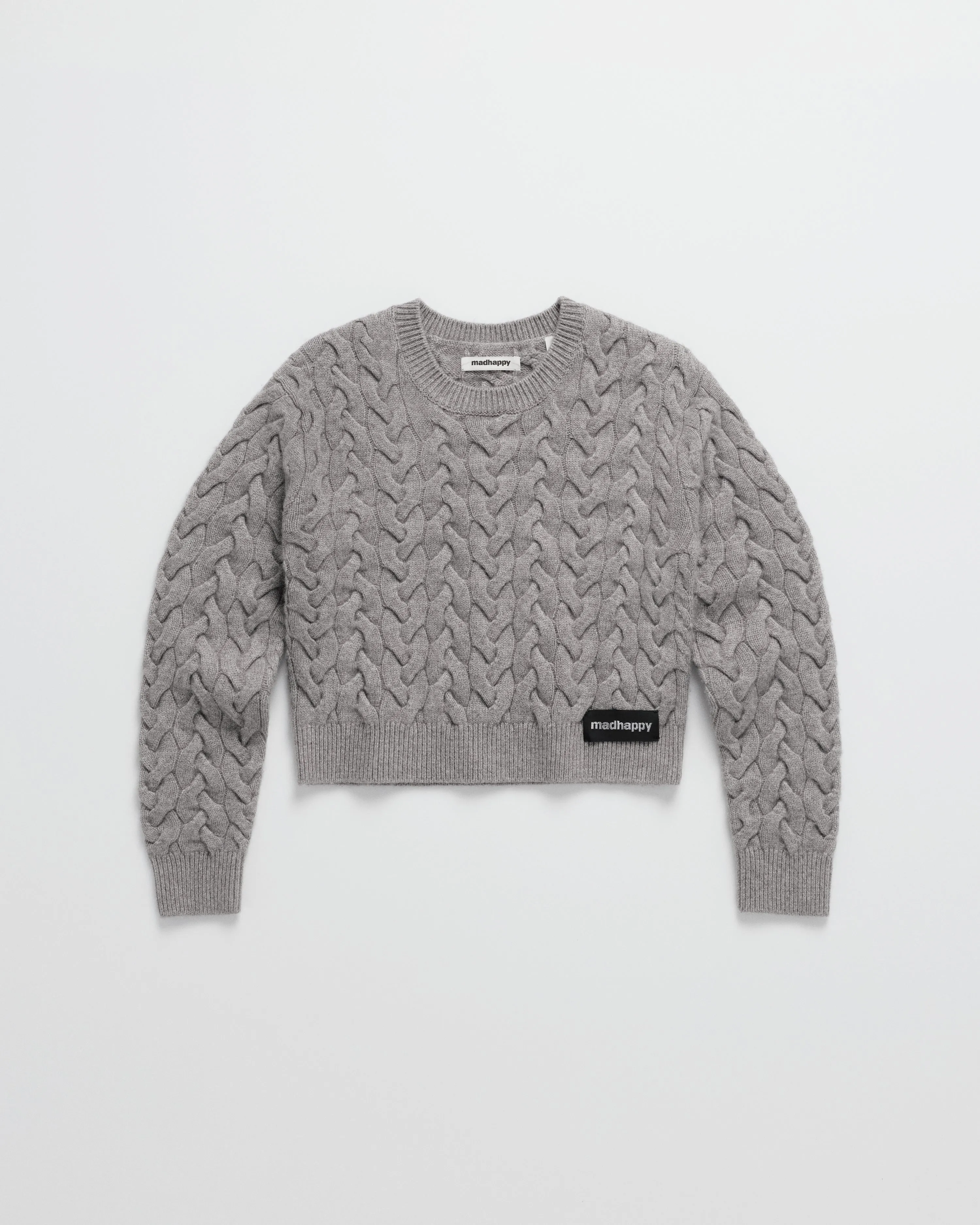 Cropped Cable Knit Sweater sold by Madhappy