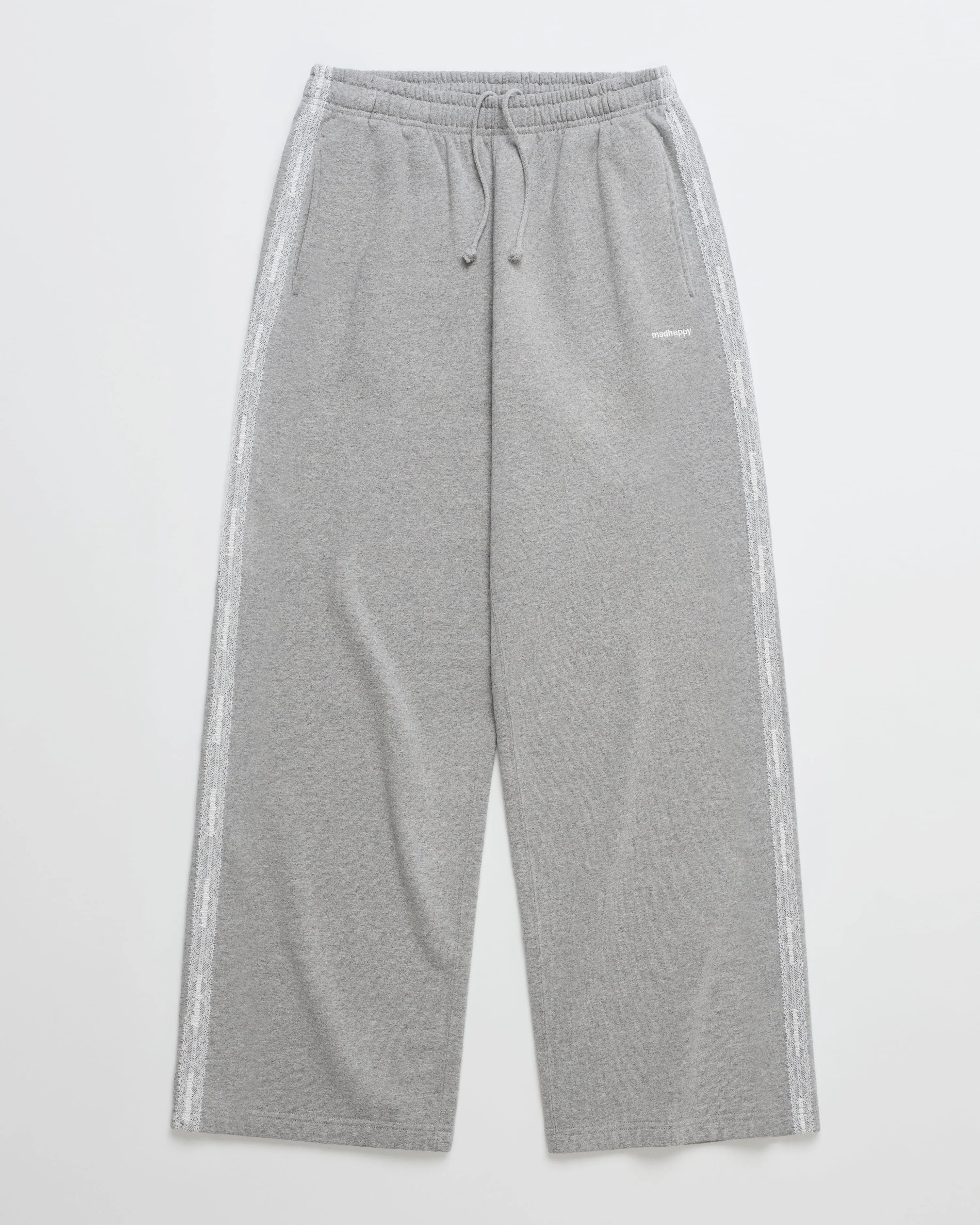 Lace Trim Midweight Straight Sweatpant sold by Madhappy