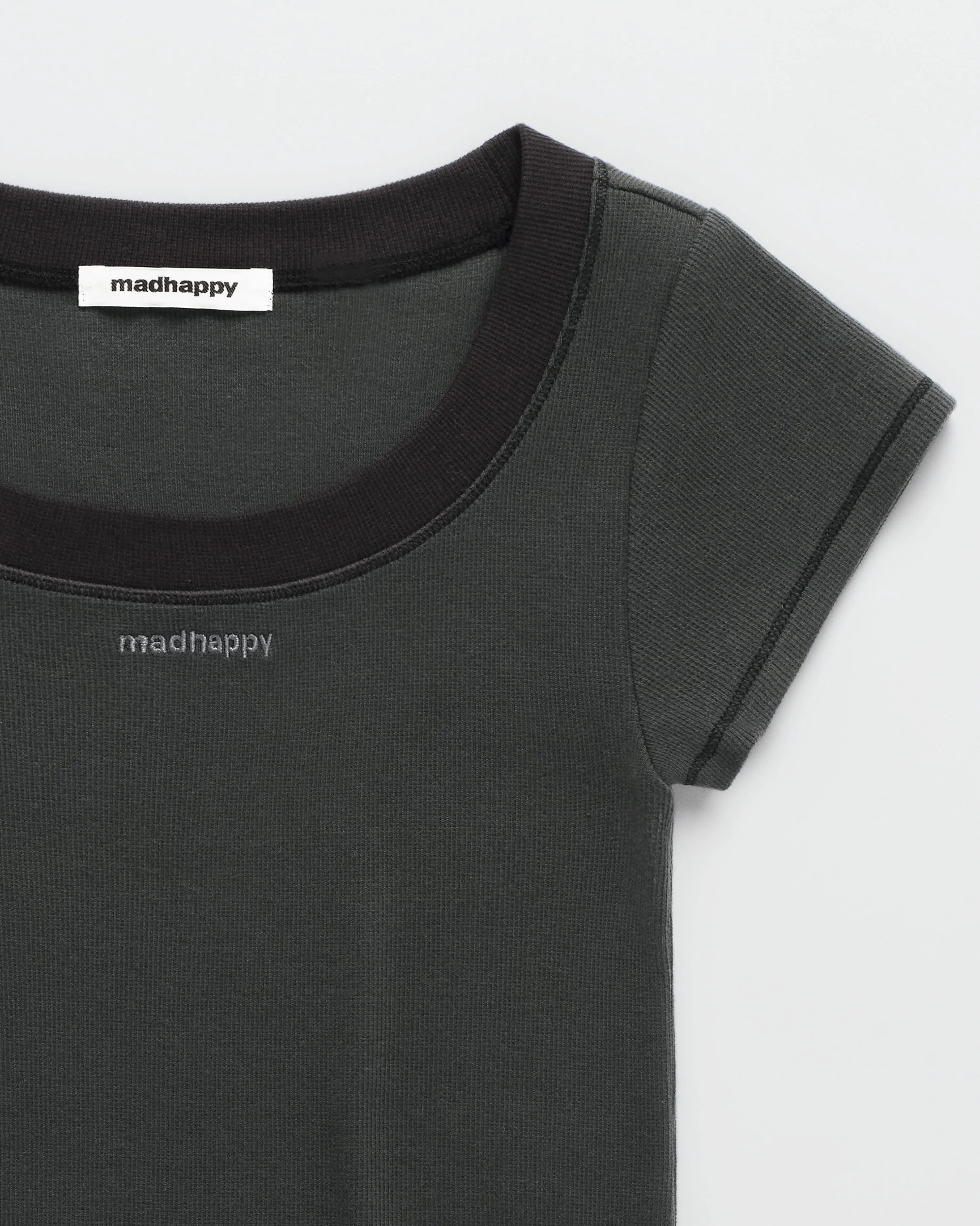 Lounge Cropped Rib Tee sold by Madhappy product image thumbnail 3