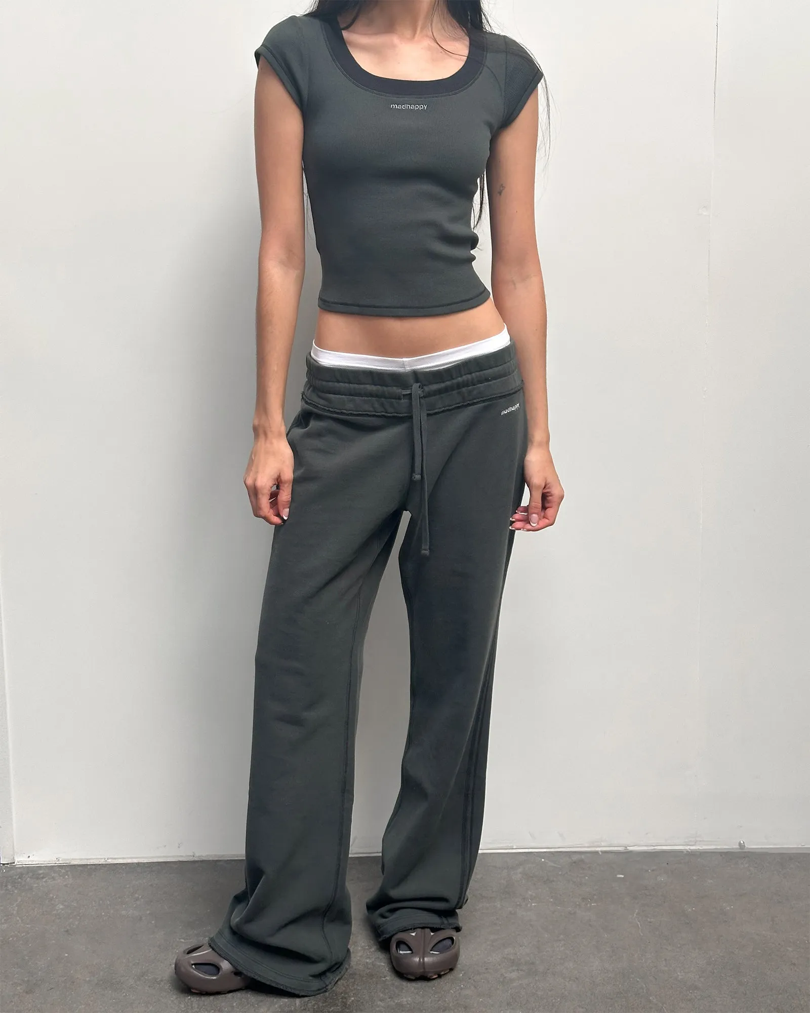 Lounge Cropped Rib Tee sold by Madhappy product image thumbnail 2